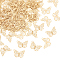 80Pcs Rack Plating 304 Stainless Steel Filigree Connerctor Charms, Etched Metal Embellishments, Nickel Free, Butterfly, Real 18K Gold Plated, 12x18x0.4mm, Hole: 1.5mm