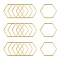 Brass Linking Rings, Hexagon, Light Gold, 20x22.5x1mm