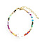 Bohemian Brass Cross Shell Gemstone Beaded Bracelets, Colorful