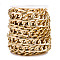 Aluminium Curb Chains, Unwelded, with Spool, Golden, 22x17x2mm, about 32.81 Feet(10m)/Roll