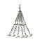 Tibetan Style Alloy Curb Chain Tassel Big Pendants, Cloud, Antique Silver, 99x8.5mm, Hole: 5mm