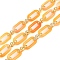 Rack Plating Acrylic & CCB Plastic Chain, Long-Lasting Plated, Dark Orange, 20x10.6x3mm, 5m/roll