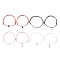 2Pcs 2 Style Heart & Skeleton Key Alloy Enamel Braided Bead Bracelets Set, Adjustable Couple Bracelets, Mixed Color, Inner Diameter: 2-5/8~3-7/8 inch(6.6~9.8cm), 1Pc/style