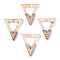Transparent Resin & White Wood Pendants, Hollow Triangle Charms with Paillettes, Clear, 27.5x24x3.5mm, Hole: 1.8mm
