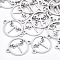 Tarnish Resistant 201 Stainless Steel Links connectors, Laser Cut Links, Flat Round with Dragonfly, Stainless Steel Color, 20x15x1mm, Hole: 1.6mm