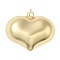 Rack Plating Brass Pendants, Cadmium Free & Lead Free, with Jump Ring, Puffed Heart Charms, Real 18K Gold Plated, 26x31x13mm, Hole: 3.5mm