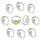 CHGCRAFT 10 PCS Adjustable Brass Blank Ring Settings Platinum Flat Round Pad Ring Base Blank Settings for Rings Jewelry Making Supplies