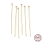 925 Sterling Silver Flat Head Pins, Real 18K Gold Plated, 22 Gauge, 40x0.6mm, Head: 2mm