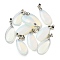 Opalite Pendants, Teardrop Charms with Platinum Tone Brass Snap on Bails, 23.5x11.5x4.5mm, Hole: 4x3.5mm