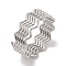 Non-Tarnish 304 Stainless Steel Wave Finger Rings for Women, Stainless Steel Color, 7.5mm, Inner Diameter: 17mm