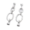 Brass Micro Pave Clear Cubic Zirconia Fold Over Clasps, Oval, Platinum, 60mm