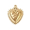 304 Stainless Steel Pendants, Heart Charm, Golden, 27.5x21x3.5mm, Hole: 1.6mm
