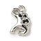 Brass Micro Pave Cubic Zirconia Charms, Elephant, Rack Plating, Long-Lasting Plated, Cadmium Free & Lead Free, Platinum, 11x8x3mm, Hole: 1.2mm