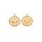 Ion Plating(IP) 304 Stainless Steel Pendant Enamel Settings, Flat Round, Real 14K Gold Plated, 17x14.5x2mm, Hole: 1.5mm