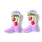 Handmade Lampwork Enamel Beads, Boot with Cherry, Plum, 24x17x8~8.5mm, Hole: 1.4mm