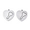 Non-Tarnish 201 Stainless Steel Pendants, Laser Cut, Heart with Key, Stainless Steel Color, 19x17.5x0.9mm, Hole: 1.5mm