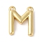 Rack Plating Brass Pendants, Long-Lasting Plated, Lead Free & Cadmium Free, Letter Charms, Real 18K Gold Plated, Letter M, 11x9x2mm, Hole: 1mm