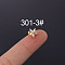 Flower 316L Surgical Stainless Steel Micro Pave Cubic Zirconia Cartilage Earrings, Golden, Clear AB, 6mm, Pin: 0.8mm