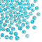 Luminous Handmade Gold Sand Lampwork Beads, Round, Deep Sky Blue, 8x7mm, Hole: 1.6mm, 80pcs/box