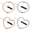 MAKERER 4Pcs 4 Style Alloy Hollow Heart & Ring Hair Pin, Ponytail Holder Statement, Hair Accessories for Women, Platinum & Light Gold, 43~46x56~61x7~8.5mm, 1pc/style