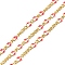Brass Enamel Figaro Chains, with Spool, Long-Lasting Plated, Soldered, Lead Free & Cadmium Free, Red, 5x3x0.8mm