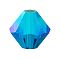 Preciosa® Crystal Beads, Czech Crystal, Bicone(451 69 302 Rondelle), 60310 20000 Capri Blue AB 2x, 4mm, Hole: 0.8mm