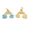 Brass with Cubic Zirconia Enamel Pendants, Long-Lasting Plated, Lead Free & Cadmium Free, Rainbow Charm, Real 18K Gold Plated, 11x14.5x2mm