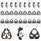 30Pcs 3 Style Alloy Enamel Pendants, Heart with Cat & Moon & Cat with Skull, Black, 26~27.5x13~22x1~1.5mm, Hole: 2mm, 10pcs/style