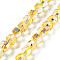 Electroplate Rondelle Glass Beads Strands, Full Plated, Faceted, Gold, 7.5x7mm, Hole: 1.4mm, about 70pcs/strand, 19.69''(50cm)
