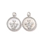 Brass Pendants Pave Shell, with Clear Cubic Zirconia, Cadmium Free & Nickel Free & Lead Free, Butterfly, Platinum, 17.5x16x4mm, Hole: 3mm