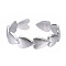 Non-Tarnish 304 Stainless Steel Heart Wrap Open Cuff Ring, Chunky Ring for Women, Stainless Steel Color, US Size 9(18.9mm)