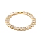 Clear Cubic Zirconia Tennis Bracelet, Brass Rectangle Link Chain Bracelet for Women, Real 18K Gold Plated, 6-7/8 inch(17.5cm)