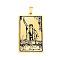 201 Stainless Steel Pendants, Laser Engraved Pattern, Tarot Card Pendants, Golden, The Magician I, 40x24x1mm, Hole: 8x4mm
