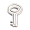 304 Stainless Steel Pendant Cabochon Settings For Enamel, Key, Stainless Steel Color, 34x19.5x2.5mm, Hole: 8x5mm
