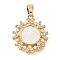 Brass Micro Pave Cubic Zirconia ABS Imitation Pearl Pendants, Cadmium Free & Lead Free, with Shell, Round, Real 18K Gold Plated, 21x19x2.2mm, Hole: 3.5x6mm