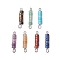 7Pcs 7 Styles Chakra Natural Mixed Gemstone Disc Beaded Connector Charms, Column Links with Alloy Loops, Mixed Dyed and Undyed, Platinum, 22.5~23.5x4.5mm, Hole: 1.6mm, 1pc/style