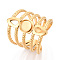 304 Stainless Steel Cuff Ring Components, Round Pad Ring Setting, Ion Plating(IP), Real 18K Gold Plated, Tray: 6mm, 24mm, Inner Diameter: Adjustable