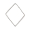 Non-Tarnish 304 Stainless Steel Linking Rings, Textured, Rhombus, Stainless Steel Color, 34x26.5x1mm, Inner Diameter: 31x24mm