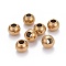 201 Stainless Steel Beads, with Rubber Inside, Slider Beads, Round, Golden, 10x8mm, Hole: 4mm, Rubber Hole: 3mm