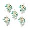 Handmade Lampwork Pendants, Dog Charms, Medium Turquoise, 28~32x23~24.5x13~14.5mm, Hole: 2~2.5mm