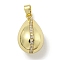 Rack Plating Brass Micro Pave Clear Cubic Zirconia Pendants, with Jump Ring, Cadmium Free & Lead Free, Long-Lasting Plated, Teardrop, Stick, 24.5x14x13~13.5mm, Hole: 5.5x3.5mm