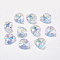 Faceted K9 Glass Rhinestone Charms, Imitation Austrian Crystal, Drop, Crystal AB, 8x6x4mm, Hole: 1mm