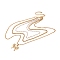 Alloy & Plastic Pearl 3 Layer Necklaces, Bowknot Pendant Necklaces for Women, Golden, 17.32 inch(44cm)