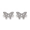 Tibetan Style Alloy Links/Connectors, Hollow Butterfly, Cadmium Free & Lead Free, Antique Silver, 20.5x14x1mm, Hole: 1.2~1.4mm, about 1666pcs/1000g