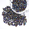 Opaque Glass Seed Beads, Rainbow Plated, Round, Colorful, 3mm, Hole: 1mm, about 10000pcs/bag