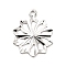 Rack Plating Brass Pendants, Long-Lasting Plated, Flower Charm, Platinum, 18x14.5x1mm, Hole: 1.2mm