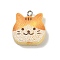 Opaque Resin Pendants, Imitate Bread, with Platinum Iron Loops, Cat Bun, 20x19x8mm, Hole: 2mm