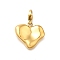 Heart 304 Stainless Steel Pendant Decorations, Ion Plating(IP), with Lobster Claw Clasp, Real 14K Gold Plated, 18.5x20x3mm