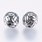 304 Stainless Steel Beads, Sports Beads,  Volleyball, Antique Silver, 8mm, Hole: 1.2mm