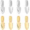UNICRAFTALE 8pcs 2 Colors Stainless Steel Glue-on Flat Pad Pendant Bail 23mm Oval Scrabble Linking Charm Jewelry Bails Charm Connector Hangers for DIY Jewelry Making